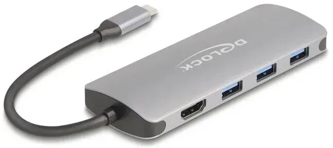 DeLOCK 64323 Schnittstellen-Hub USB 3.2 Gen 2 (3.1 Gen 2) Type-C 10000 Mbit/s Grau