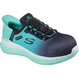 SKECHERS Tilido OmbrayConstruction Stiefel für Damen, Black Teal Textile Synthetic, 36 EU
