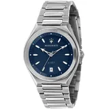 Maserati - Armbanduhr - Herren - TRICONIC 40mm 3H BLUE DIAL BR SS - R8853139002 - Silber/Blau