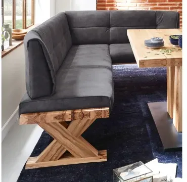 Niehoff Alexa Eckbank rechts 225x155cm, Balkeneiche, Bezug anthrazit