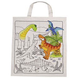 Baumwollbeutel Dinosaurier zum Anmalen
