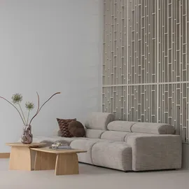 Woood Ecksofa Novi Melange-Stoff 3-Sitzer Beige