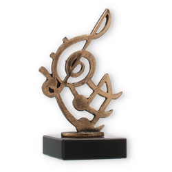 Pokal Konturfigur Musiknote altgold auf schwarzem Marmorsockel 14,3cm