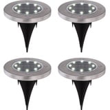 ETC Shop 4x LED Solar Leuchten Außen Erdspieß Strahler Garten Weg Spot Steck Lampen