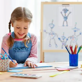 Relaxdays Standtafel Kinder, mit Whiteboard Weiß,Dunkelgrün,Hellbraun