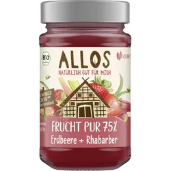 Allos Frucht Pur 75% Erdbeere-Rhabarber bio