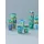 Rice Melamin Buchstabenbecher gestreift, T, blau