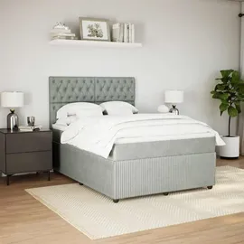 vidaXL Boxspringbett 140 x 200 cm Hellgrau