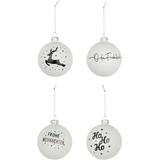 andas Weihnachtsbaumkugel »Tovarp, Christbaumschmuck aus Glas, Kugeln Ø ca. 8 cm«, (Set, 4 St.), schwarz-weiß