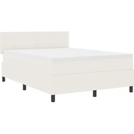 vidaXL Boxspringbett 140 x 190 cm Weiß