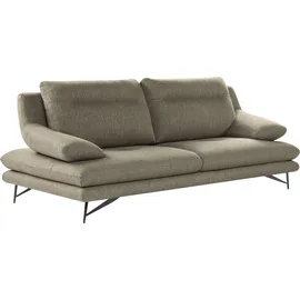 Calia Italia 2,5-Sitzer CALIA ITALIA "Cezanne, elegant und bequem, aufwendige Detailverarbeitung", beige (44 beige), B:195cm H:90cm T:109cm, Sofas, im Strukturbezug, wahlweise mit Sitztiefenverstellung