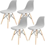 Dioxide Stretch Stuhlhussen 4er Set,Stuhlbezüge Moderne Stretch Stuhlhussen Universelle Jacquard Stuhlbezüge Waschbar & Abnehmbar für Esszimmer, Hotel, Partys (Hellgrau/Light Gray 4PCS)