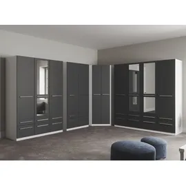 Priess Drehtürenschrank Barcelona 185 x 193 x 54 cm schwarz/weiß
