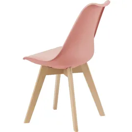 [en.casa] 2er-Set Esszimmerstuhl Fläten Rosé