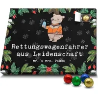 Mr. & Mrs. Panda Schoko Adventskalender Rettungswagenfahrer Leidenschaft - Schwarz - Geschenk, Abschied, Ausbildung, Arbeitskollege, Schokoladen Ad... - Schwarz