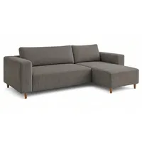 MARPUR Ecksofa mit Schlaffunktion & Bettkasten – Cord Dunkelgrau – 249x142 cm – Eckcouch L-Form – Schlafsofa Wohnlandschaft – Ottomane Universal – Couch
