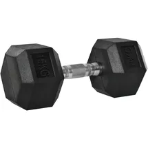 Homcom Hexagon Griff Gerändelt Gewichte Metall Gummi Schwarz 1 x 15 Kg