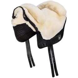 Werner Christ Horse Sattelbezug Iberica Plus, baumlos mit echtem Lammfell beige|grün 55 cm