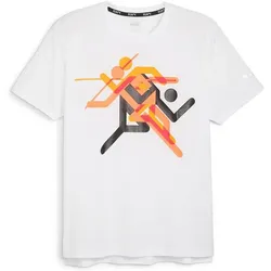 PUMA Herren T-Shirt RUN FASTER ICONS GRAPHIC T, PUMA WHITE, XL