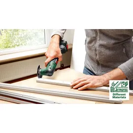 Bosch UniversalMulti 18V-32 ohne Akku + 1x Schleifplatte + 6x Schleifblätter + 1x Tauchsägeblatt + 1x Segmentsägeblatt + 1x Tiefenanschlag
