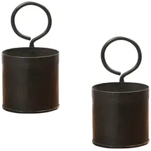 Marrakesch Orient & Mediterran Interior 2er Set Vintage Blumentopf Solia handgefertigt aus Metall 20 cm modern