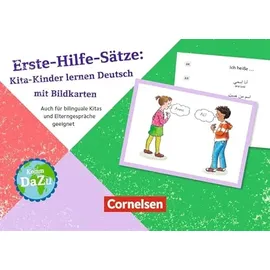 Verlag An der Ruhr Erste-Hilfe-Sätze: Kita-Kinder lernen Deutsch mit Bildkarten: Auch für bilinguale Kitas und Elterngespräche geeignet (Deutsch lernen mit Fotokarten - Kita)