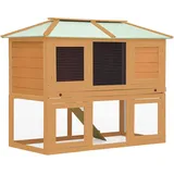 HOMIUSE Kleintier/Kaninchenstall 2 Etagen Holz Hasenstall Meerschweinchen Haus Hasen ZubehöR Meerschweinchen KäFig Hasenstall DraußEn Winterfest Kaninchenhaus HamsterkäFig Holz Braun130x68x105 cm