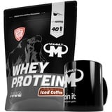 1kg Mammut Whey Protein Eiweißshake - Set inkl. Protein Shaker, Riegel, Powderbank oder Tasse (Iced Coffee, Mammut Keramik Tasse)