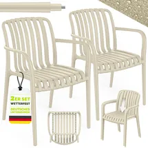 tillvex Gartenstuhl 2er Set 120 x 120 x 120 cm beige