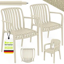 tillvex Gartenstuhl 2er Set 120 x 120 x 120 cm beige