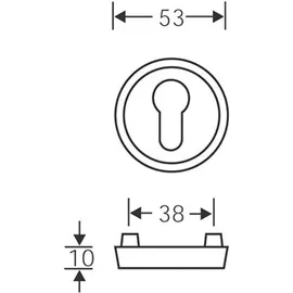FSB Schutzrosette aufliegend rund 73 7392 Edelstahl fein matt