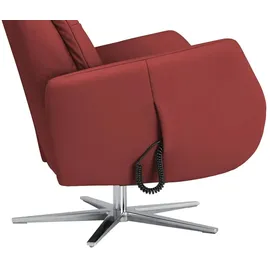 Max Schelling Sessel Elmira Leder 81 x 120 x 92 cm Rot elektrisch, drehbar