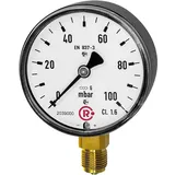 Riegler Kapselfedermanometer, G 1/4 radial unten, 0 Ø 63, 5817-r