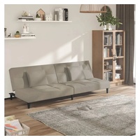 vidaXL Sofa Schlafsofa 2-Sitzer mit 2 Kissen Hellgrau Samt grau