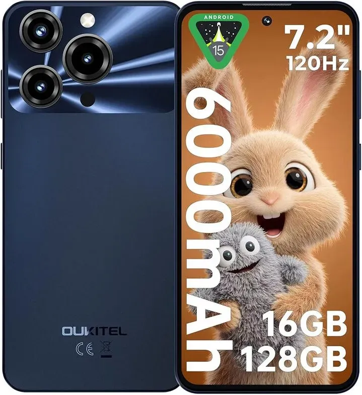 OUKITEL C69 (4+128) 7,2 Zoll 6000 mAh Akku 9,5 mm ultradünnes Smartphone Schwarz