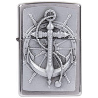 Zippo Nautic Emblem Chrome Brushed Sturmfeuerzeug