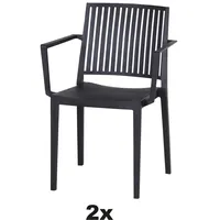 Siena Garden Stapelsessel-Set Lane 2-teilig Anthrazit