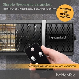 Heidenfeld Home & Living Heidenfeld Infrarot-Heizstrahler IH110, 1000-3000 Watt, Fernbedienung, Schutzhülle, 180° neigbar