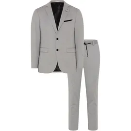 Bruno Banani Anzug BRUNO BANANI "Jersey", Herren, Gr. 50, N-Gr, grau (grau melange), Jersey, Obermaterial: 60% Polyester, 35% Viskose, 5% Elasthan. Futter: 100% Polyester, normal, Anzüge, elastische Qualität