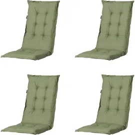 PROGARDEN Tampa Klappsessel 60 x 61 x 109 cm anthrazit 4 St. inkl. 4 x Auflagen grün