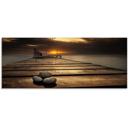 Artland Glasbild Sonnenaufgang am Schwarzen Meer, Sonnenaufgang & -untergang (1 St), in verschiedenen Größen braun 125 cm x 50 cm