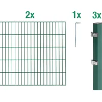 GAH Alberts Doppelstabmatten-Grundset 2 Matten 1,2 x 4 m grün