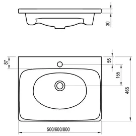 Ravak Balance Waschbecken 50 x 46,5 cm (XJX01250000)