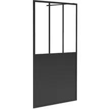 vente-unique Duschtrennwand Seitenwand italienische Dusche - Schwarz matt - Industrial Style - 140 x 200 cm - URBANIK