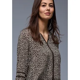 STREET ONE Langarmbluse mit Leoprint Braun 40