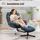 Homcom Relaxsessel mit Hocker Chenille 80 x 100 x 80 cm Blau drehbar