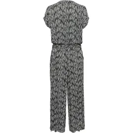 Kaffe Jumpsuit "Overall KAmille", Damen, Gr. 36, N-Gr, schwarz (schwarz, chalk graphic lines), Obermaterial: 100% Viskose LENZING ECOVERO CV LenzEcov., Overalls Jumpsuit