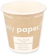 NATURESTAR Bio Kaffeebecher Only Paper, Ø 6,2 cm, Nachhaltiger Trinkbecher aus 100% Papier, 1 Packung = 50 Stück, 100 ml