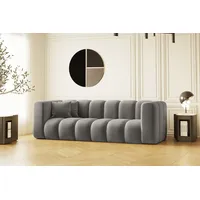 Kaiser Möbel Sofa Couch, Dreisitzer Grand Modular Stoff Salvador und Haga, Bequem, modular, viele Farben grau