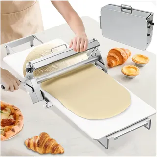 ZEEKYFOR Croissant-Teigausrollmaschine, Professionelle, Faltbare Teigausrollmaschine für 0–25 mm Teigstärke, Große Antihaftbeschichtete Teigplatte, für Die Küche zu Hause 90x40cm